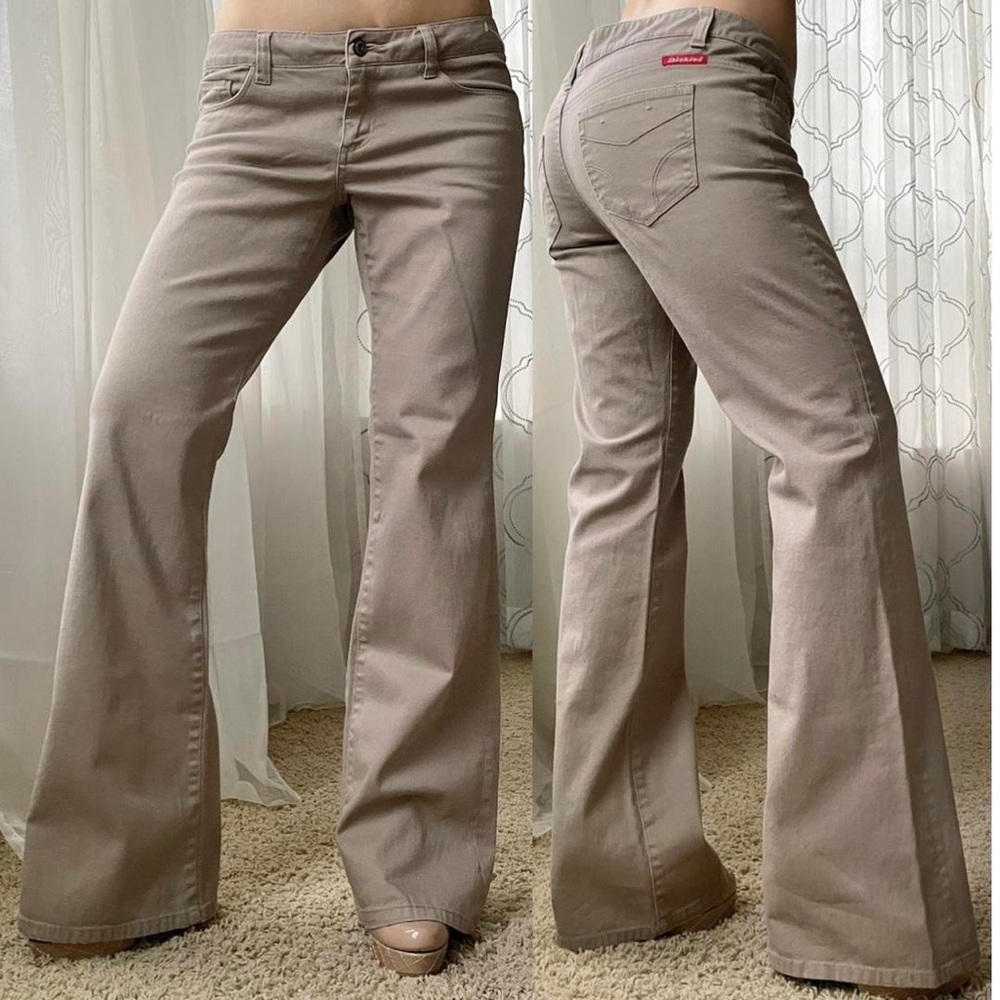 Y2K Dickies low rise flared khaki denim